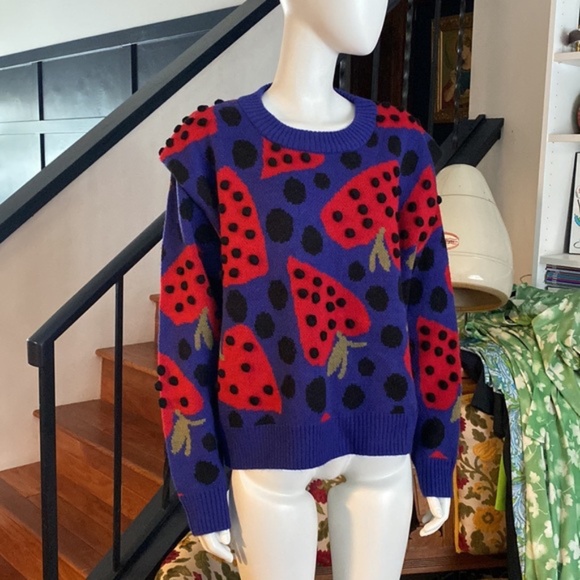 Farm rio strawberry hearts 3d sweater - Picture 1 of 2